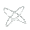 Thumbnail Image 0 of 1/8 CT. T.W. Diamond Criss-Cross Orbit Ring in Sterling Silver