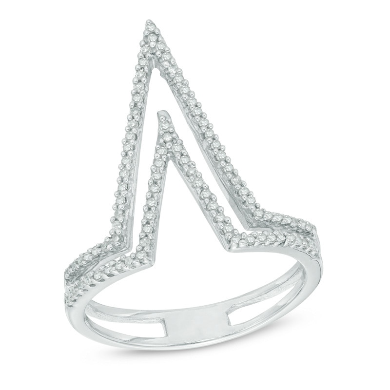 1/4 CT. T.W. Diamond Geometric Ring in Sterling Silver