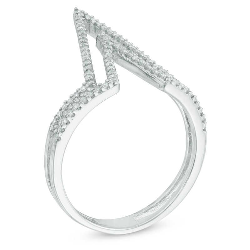 1/4 CT. T.W. Diamond Geometric Ring in Sterling Silver