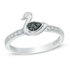 Thumbnail Image 0 of 1/10 CT. T.W. Enhanced Black and White Diamond Duck Ring in Sterling Silver