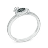 Thumbnail Image 1 of 1/10 CT. T.W. Enhanced Black and White Diamond Duck Ring in Sterling Silver