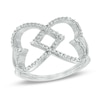 Thumbnail Image 0 of Diamond Accent Double Criss-Cross Heart Ring in Sterling Silver