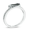 Thumbnail Image 1 of 1/10 CT. T.W. Enhanced Black and White Diamond Sideways Seahorse Ring in Sterling Silver