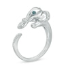 Thumbnail Image 1 of Enhanced Blue and White Diamond Accent Elephant Open Ring in Sterling Silver