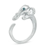 Thumbnail Image 2 of Enhanced Blue and White Diamond Accent Elephant Open Ring in Sterling Silver