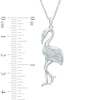Thumbnail Image 2 of Diamond Accent Polished Flamingo Pendant in Sterling Silver
