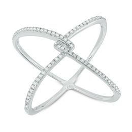 1 8 CT. T.W. Diamond Criss Cross Orbit Ring in Sterling Silver