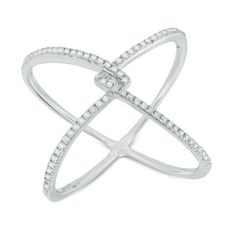 Main Image 1 of 1/8 CT. T.W. Diamond Orbit Ring in Sterling Silver