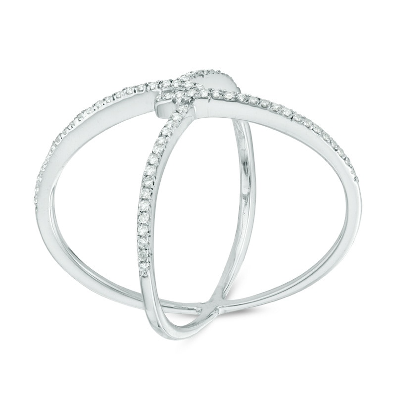 Main Image 2 of 1/8 CT. T.W. Diamond Orbit Ring in Sterling Silver