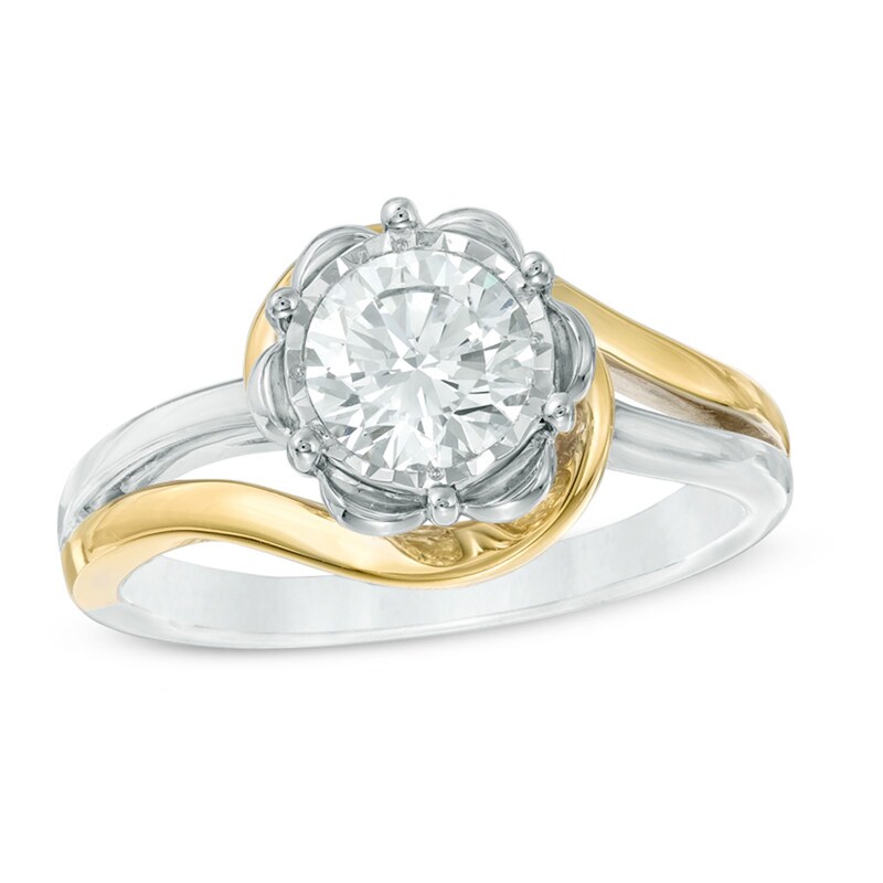 Main Image 1 of 1-1/2 CT. T.W. Diamond Swirl Ring in 10K Two-Tone Gold