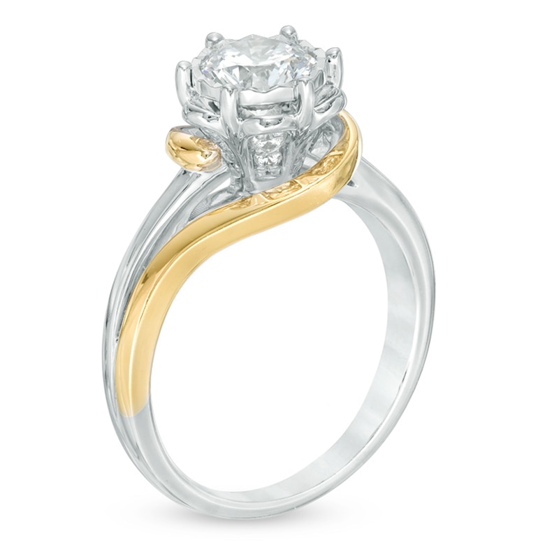 Main Image 2 of 1-1/2 CT. T.W. Diamond Swirl Ring in 10K Two-Tone Gold