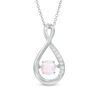 Thumbnail Image 0 of 4.5mm Lab-Created Opal and White Sapphire Infinity Pendant in Sterling Silver
