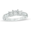 Thumbnail Image 1 of 1/2 CT. T.W. Princess-Cut Diamond Past Present Future® Engagement Ring in 10K White Gold
