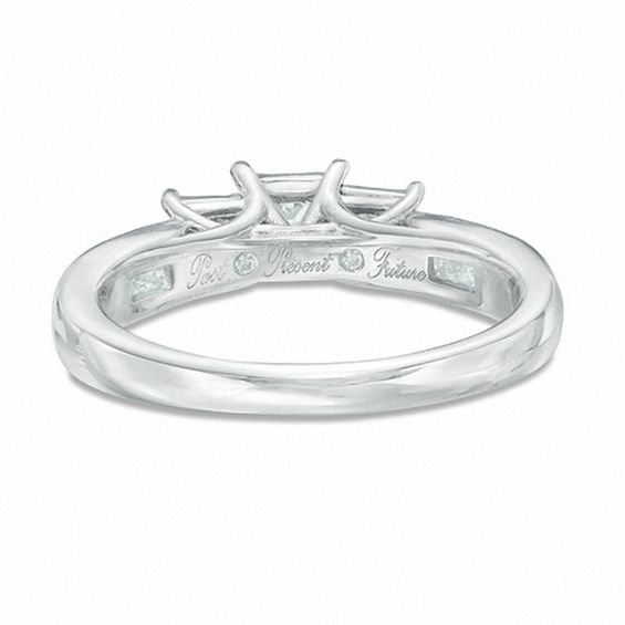 1/2 CT. T.w. Princess-Cut Diamond Past Present FutureÂ® Engagement Ring in 10K White Gold