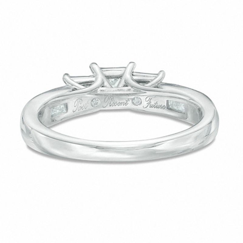 1/2 CT. T.W. Princess-Cut Diamond Past Present Future® Engagement Ring in 10K White Gold