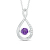 Thumbnail Image 0 of Unstoppable Love™ 4.5mm Amethyst and Lab-Created White Sapphire Infinity Pendant in Sterling Silver