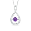 Thumbnail Image 1 of 4.5mm Amethyst and Lab-Created White Sapphire Infinity Pendant in Sterling Silver
