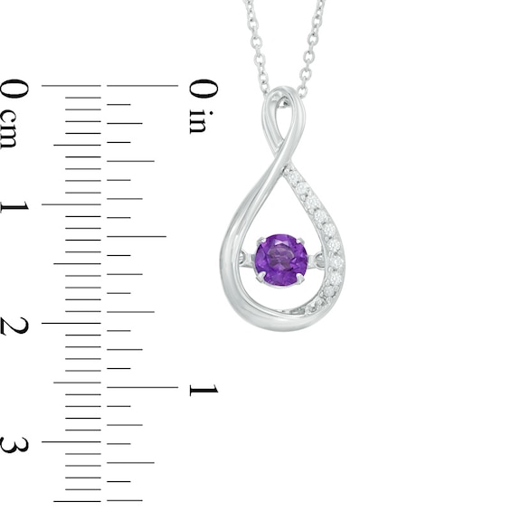 4.5mm Amethyst and Lab-Created White Sapphire Infinity Pendant in Sterling Silver