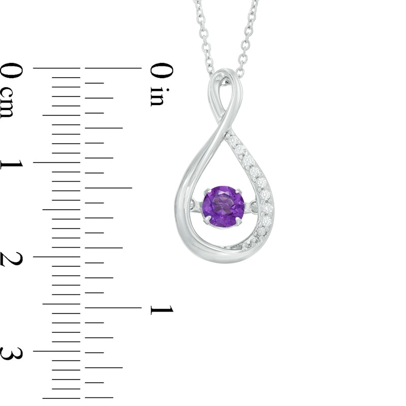 Unstoppable Love™ 4.5mm Amethyst and Lab-Created White Sapphire Infinity Pendant in Sterling Silver