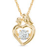 Thumbnail Image 1 of 5.5mm Lab-Created White Sapphire Motherly Love Pendant in Sterling Silver with 14K Gold Plate