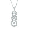 Thumbnail Image 1 of Lab-Created White Sapphire Linear Three Stone Pendant in Sterling Silver