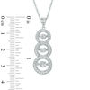 Thumbnail Image 2 of Lab-Created White Sapphire Linear Three Stone Pendant in Sterling Silver