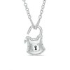 Thumbnail Image 1 of Forever Locking Love™ 1/10 CT. T.W. Diamond Lock Necklace in Sterling Silver