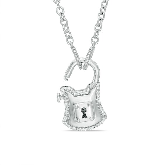 Forever Locking Loveâ¢ 1/10 CT. T.w. Diamond Lock Necklace in Sterling Silver