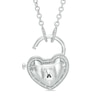 Forever Locking Love™ 1/10 CT. T.W. Diamond Heart-Shaped Lock Necklace in Sterling Silver