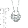 Thumbnail Image 2 of Forever Locking Love™ 1/10 CT. T.W. Diamond Heart-Shaped Lock Necklace in Sterling Silver