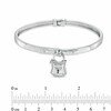 Thumbnail Image 2 of Forever Locking Love™ 1/20 CT. T.W. Diamond Padlock Charm Bangle in Sterling Silver