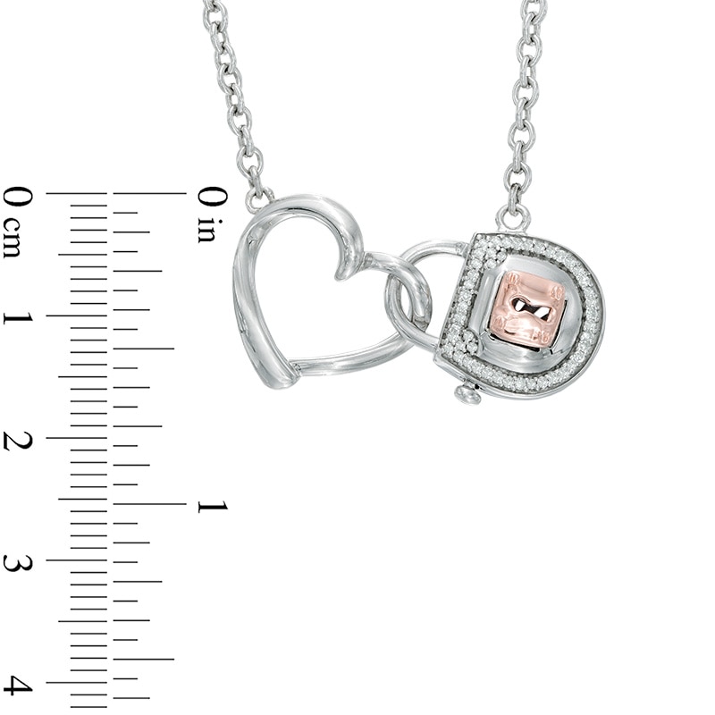 1/6 Carat T.W. Diamond Heart Lock Pendant