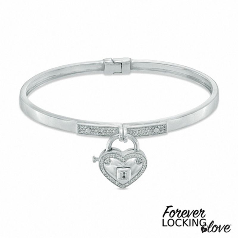 Forever Locking Love™ 1/6 CT. T.W. Diamond Heart-Shaped Lock Charm