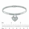 Thumbnail Image 1 of Forever Locking Love™ 1/6 CT. T.W. Diamond Heart-Shaped Lock Charm Bangle in Sterling Silver