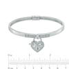 Thumbnail Image 2 of Forever Locking Love™ 1/6 CT. T.W. Diamond Heart-Shaped Lock Charm Bangle in Sterling Silver