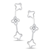 Thumbnail Image 1 of Diamond Accent Triple Flower Crawler Earrings in 10K White Gold