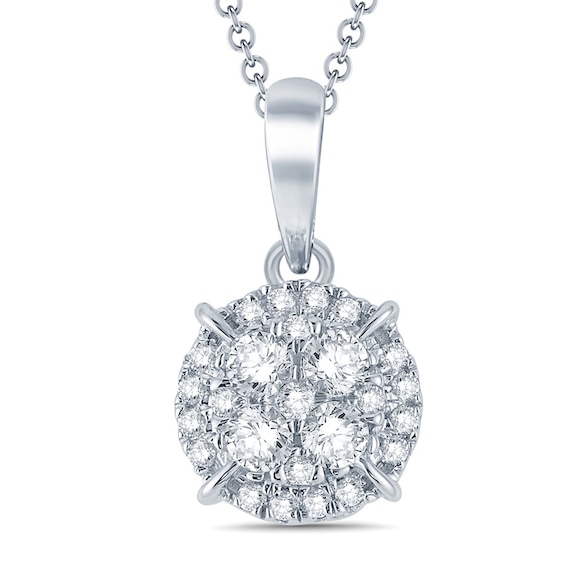 1/4 CT. T.w. Multi-Diamond Frame Pendant in 10K White Gold