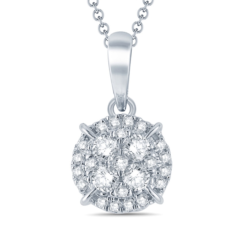 Main Image 1 of 1/4 CT. T.W. Multi-Diamond Frame Pendant in 10K White Gold