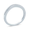 Thumbnail Image 2 of 1/10 CT. T.W. Diamond Vintage-Style Contour Wedding Band in 10K White Gold