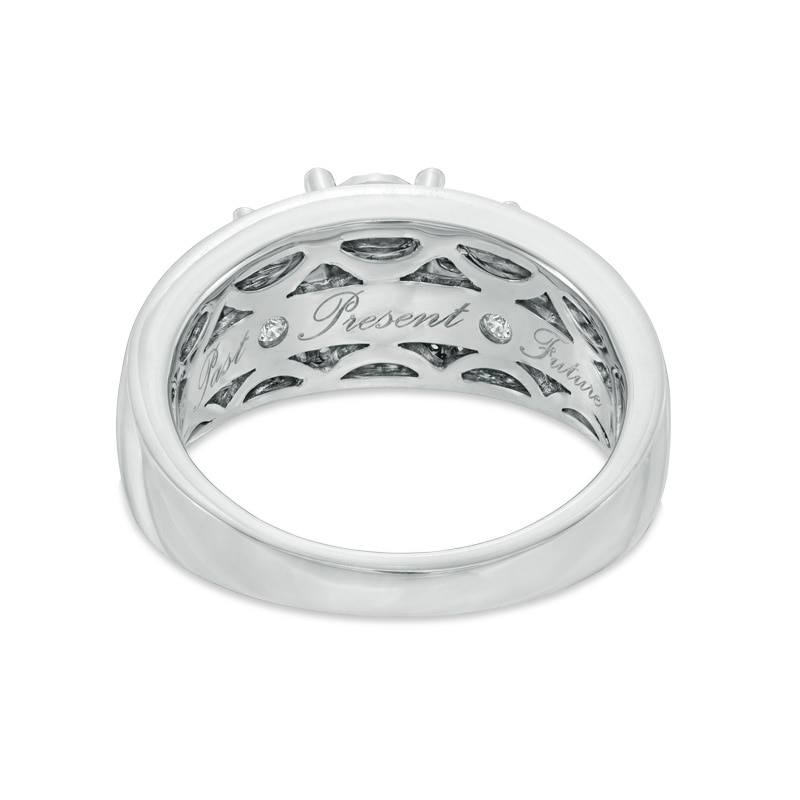 Main Image 3 of 1/2 CT. T.W. Diamond Past Present Future® Engagement Ring in 10K White Gold