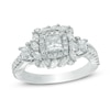 Thumbnail Image 0 of Vera Wang Love Collection 1-1/5 CT. T.W. Princess-Cut Diamond Three Stone Engagement Ring in 14K White Gold