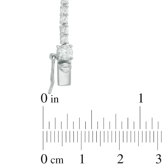 Cushion-Cut Aquamarine and Lab-Created White Sapphire Bracelet in Sterling Silver - 7.25"