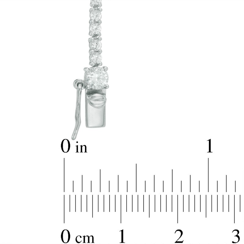 Main Image 2 of Cushion-Cut Aquamarine and Lab-Created White Sapphire Bracelet in Sterling Silver - 7.25"