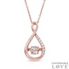Thumbnail Image 1 of Morganite and Lab-Created White Sapphire Pendant in Sterling Silver and 14K Rose Gold Plate