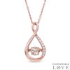 Thumbnail Image 0 of Morganite and Lab-Created White Sapphire Pendant in Sterling Silver and 14K Rose Gold Plate