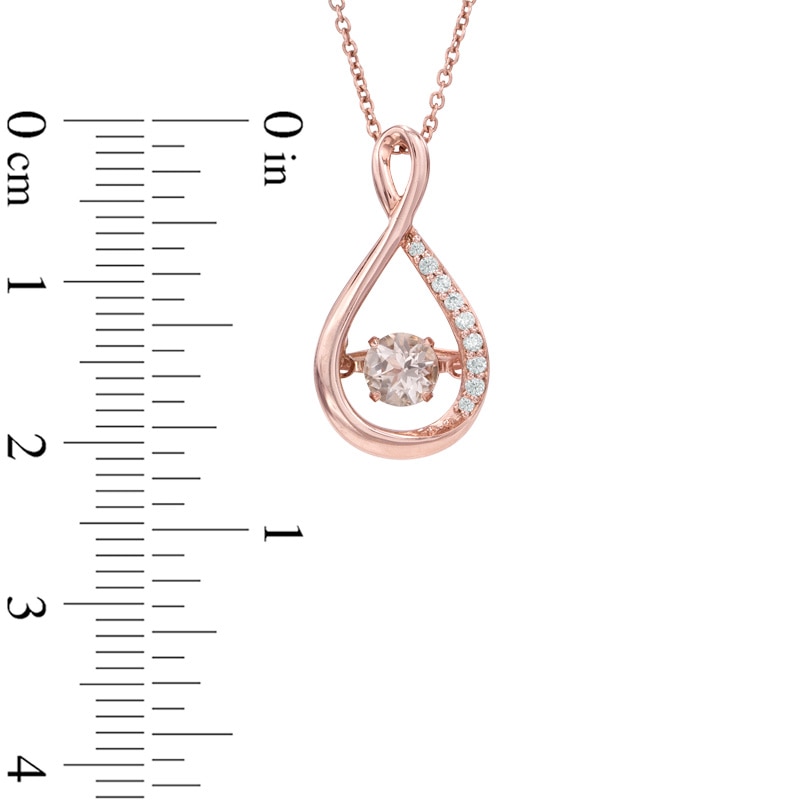 Unstoppable Love™ Morganite and Lab-Created White Sapphire Pendant in Sterling Silver and 14K Rose Gold Plate