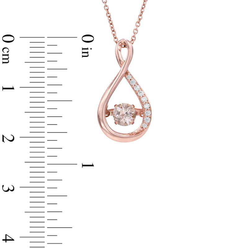 Morganite and Lab-Created White Sapphire Pendant in Sterling Silver and 14K Rose Gold Plate