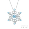 Thumbnail Image 1 of Swiss Blue Topaz Snowflake Pendant in Sterling Silver