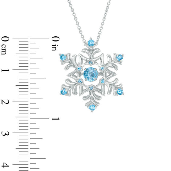 Swiss Blue Topaz Snowflake Pendant in Sterling Silver