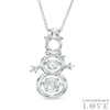Thumbnail Image 1 of Lab-Created White Sapphire Snowman Pendant in Sterling Silver